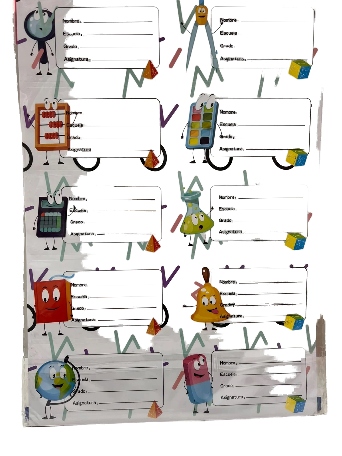 Etiquetas Escolares Matematica