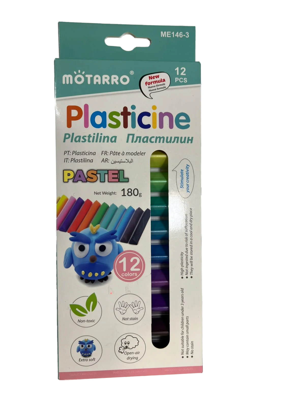 Plasticina Fluor 12 Colores